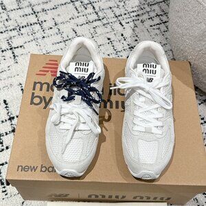 Authentic New Balance X Miu Miu 530 Suede Brown Sneakers